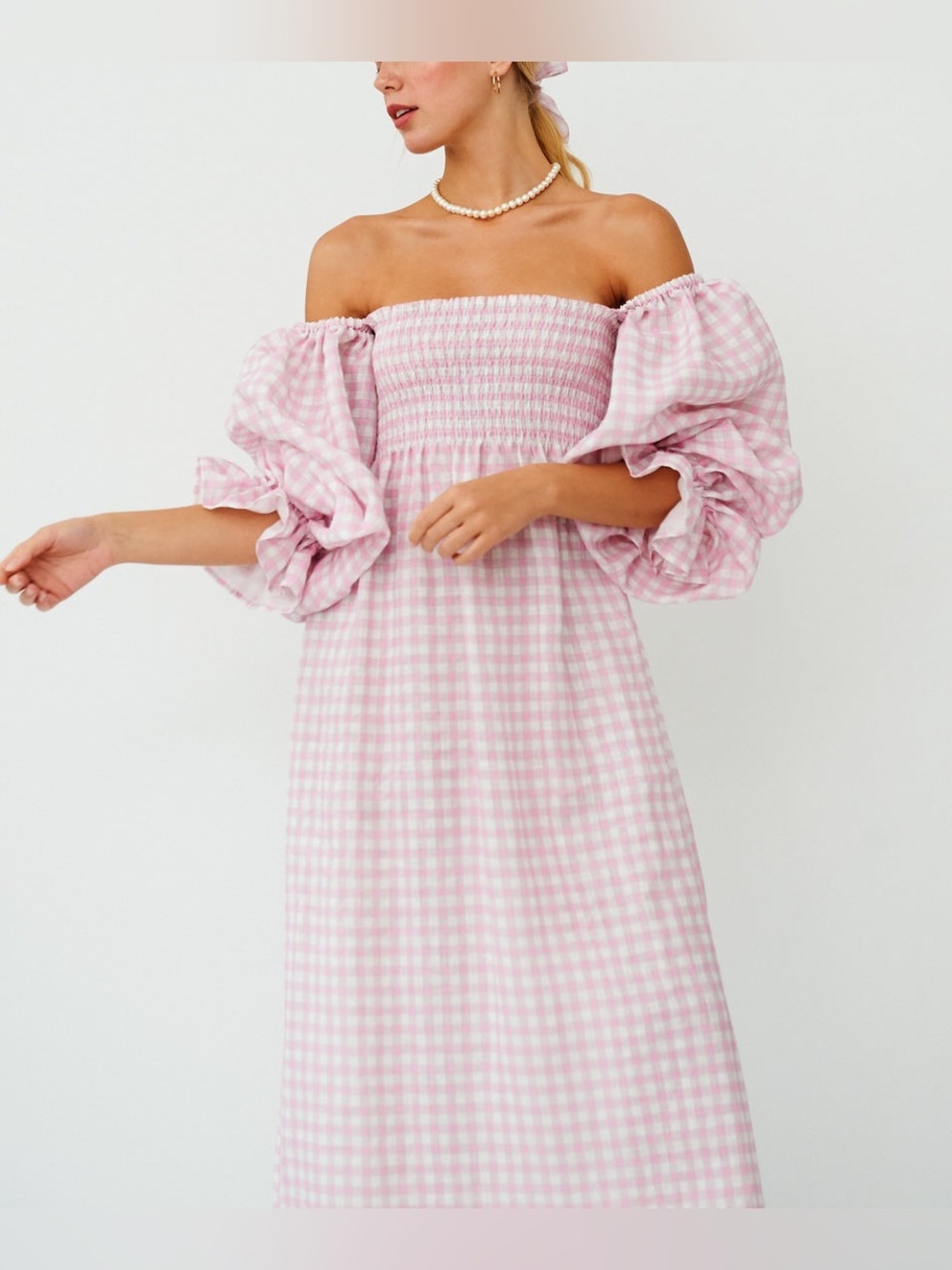 Sleeper Atlanta Dress pink gingham